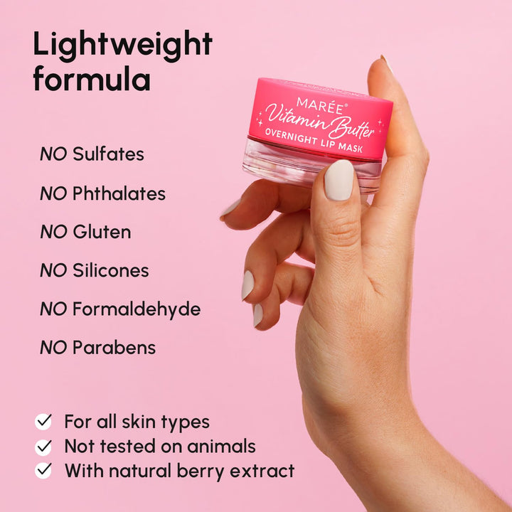 Lip Mask Overnight - Lip Moisturizer for Very Dry Lips - Hydrating Lip Butter Balm with Hyaluronic Acid & Collagen - Overnight Lip Treatment - Lip Sleeping Mask Repair - Hidratante De Labios