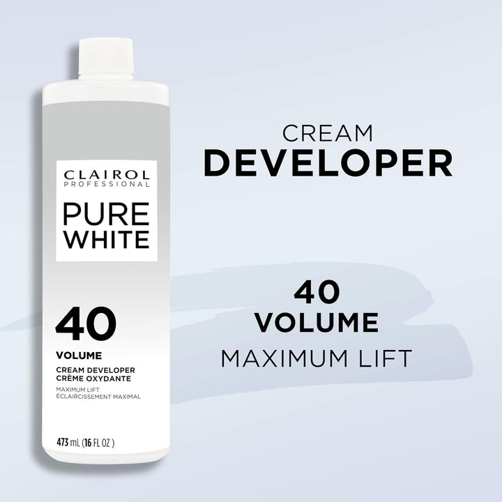 Pure White 40 Volume Hair Developers for Lightening & Gray Coverage