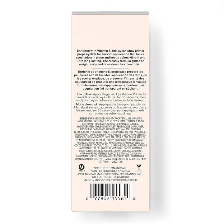 Megalast Eyeshadow Primer, Lightweight Formula, Inflused with Vitamin E
