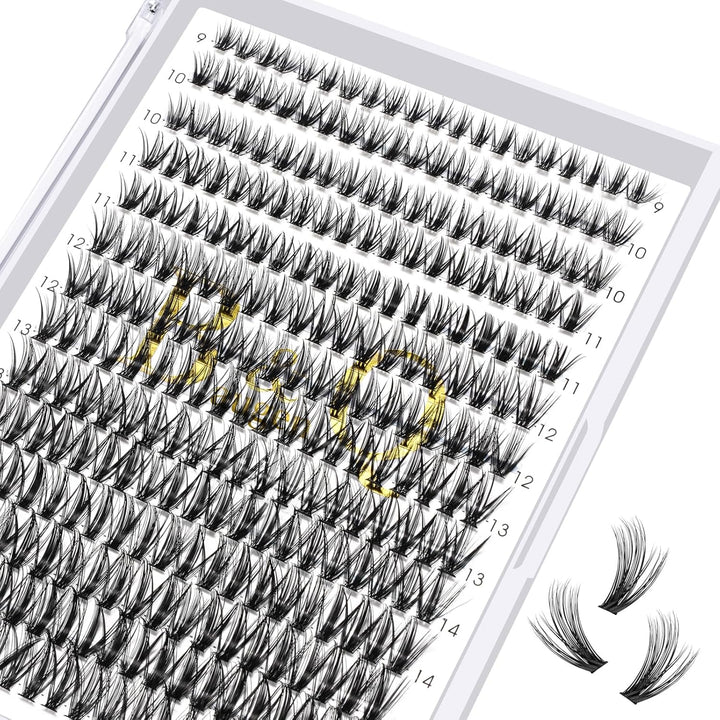 B&Q Lash Clusters Kit 280PCS Eyelash Clusters Kit,30D 40D D 9-16MIX Individual Lash Comfortable Eyelash Extension Set, Classic Look with Bond and Seal Waterproof, Remover DIY at Home(Set,30D+40D)