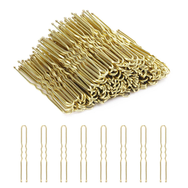 U Shaped Hair Pins, 200 Count Buns Waved Hair Pins for Updos with Box for Women Lady Girls Bobby Pins French Historical Hair Styling Pins Hair Accessories (Brown, 2.4 Inch)