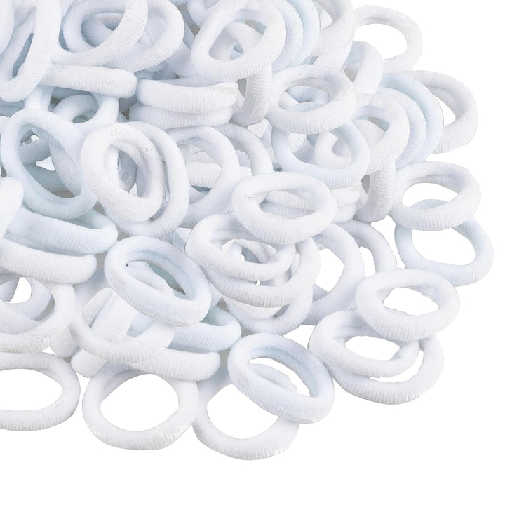 350 PCS Multicolor Cotton Hair Ties – Small Baby Hair Elastics for Kids and Girls, No Crease Finger Ponytail Holders (20 Colors)