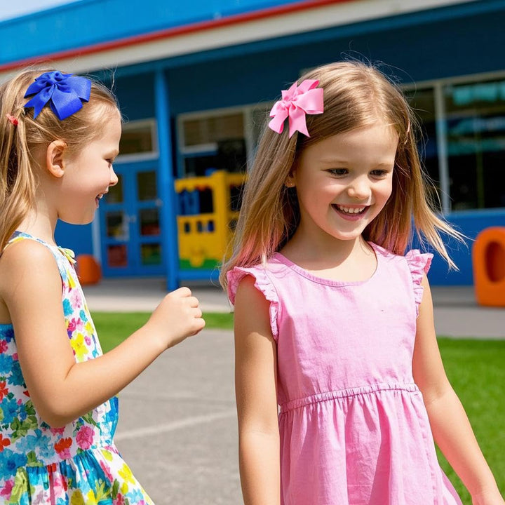 40Piece 3 Inch Boutique Grosgrain Ribbon Pinwheel Hair Bows Alligator Clips for Girls Babies Toddlers Accessories Teens in Pairs