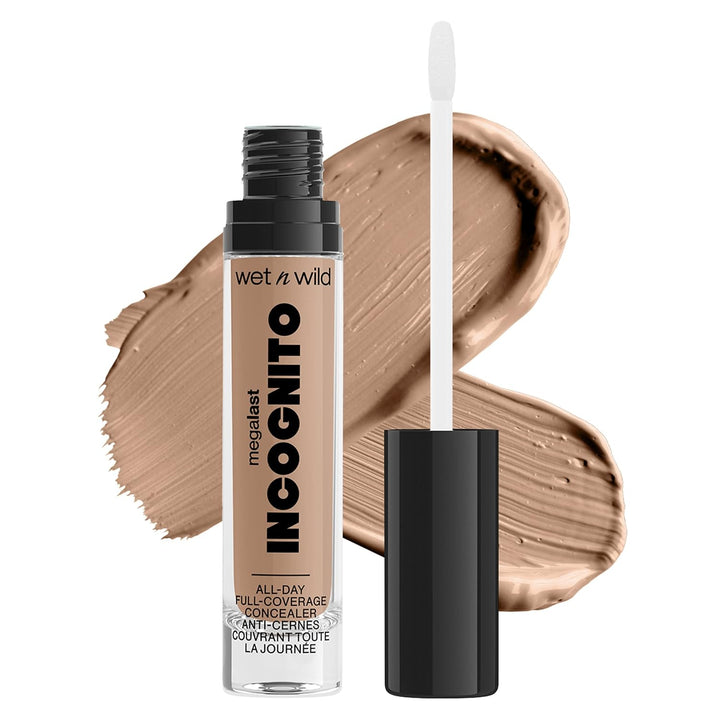 Mega Last Incognito All-Day Full Coverage Liquid Matte Concealer, Light Beige, 0.18 Ounce