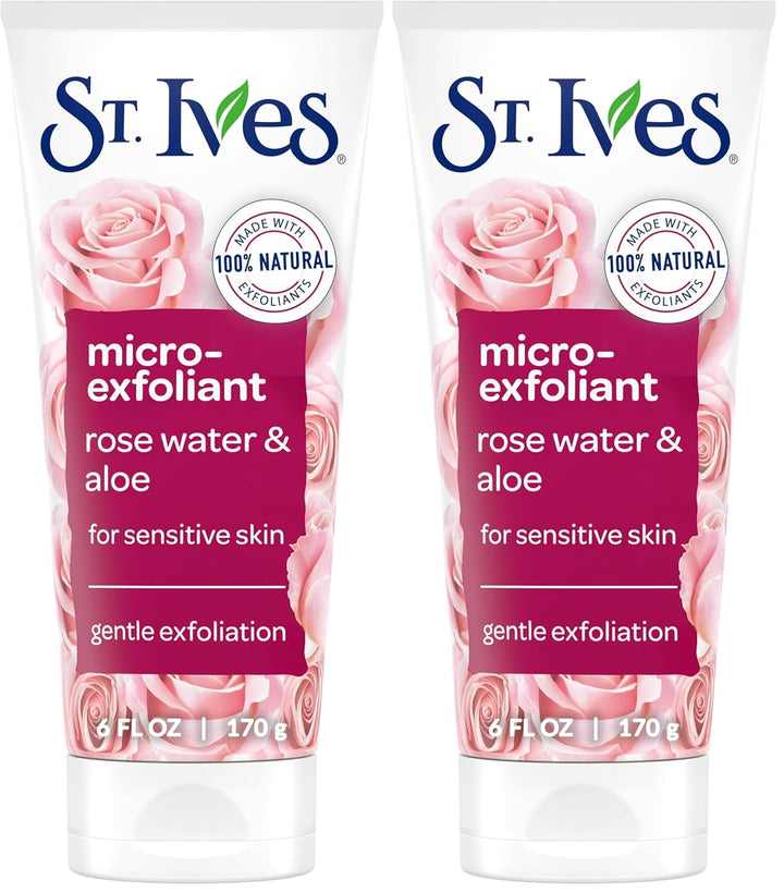 Gentle Smoothing Face Scrub Our Gentlest Scrub yet Rose Water and Aloe Vera Made with 100 Percent Natural Exfoliants, Paraben Free, Oil-Free, Dermatologist Tested 6 Oz