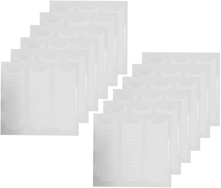 576Pcs 12 Sheets French Nail Self-Adhesive Stickers Stencils Manicure Nail Tips Smile Line Guide for Women Girls - Moon Shape Design