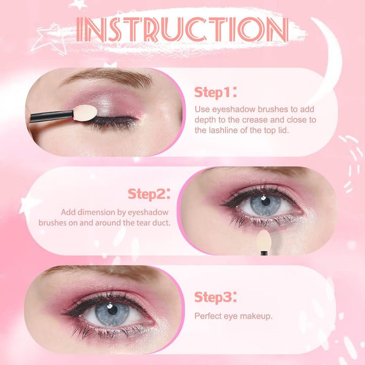 Eyeshadow Applicators Double Sided, 50PCS Eyeshadow Brush 2.4 Inch Makeup Applicator Sticks for Women Girls, Black