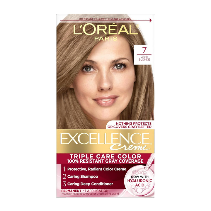 Excellence Crème Permanent Hair Dye, Triple Care Hair Color with Pro-Keratine Complex for 100% Gray Hair Coverage, 4 Dark Brown, 1 Kit