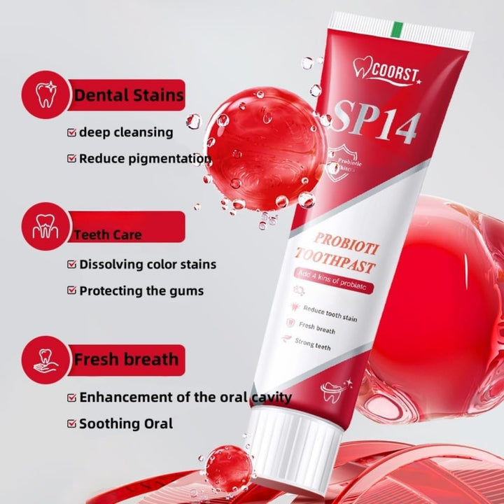 Sp14 Probiotic Toothpaste, Sp14, Fresh Breath, Deep Cleaning Care Toothpaste, Basic Cleaning for Home & Travel Use