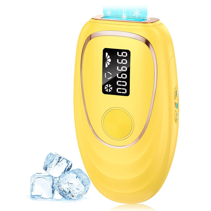 IPL Laser Hair Removal Device for Women & Men - Home 45°F Ice-Cooling Contact for Painless & Long-Lasting Results, 86% Hair Reduction in 3 Weeks for Full Body & Bikini Line, Rose Gold