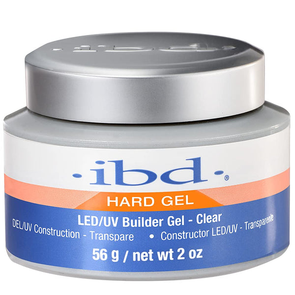 Hard Gel, LED/UV Builder Gel - Clear, Strong Acrylic Finish, Perfect for Nail Extensions, Sculpting & Overlays, Professional Quality, 2 Oz, 1-Pack