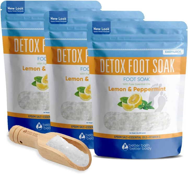 Detox Foot Soak (2 Lbs) Epsom Salt Foot Soak with Lemon & Peppermint Essential Oils