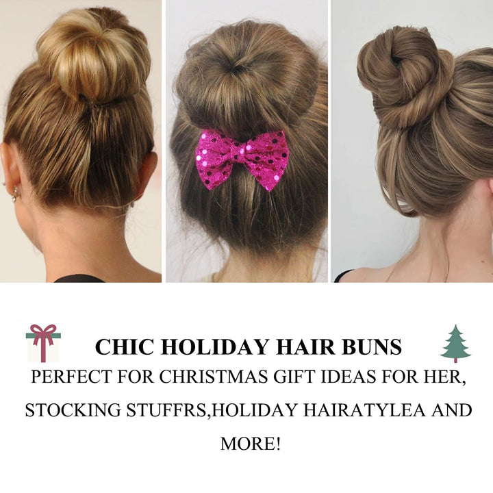Donut Bun Maker, 3PCS Hair Bun Maker with 20PCS Bobby Pins Blonde for Ballet Styling