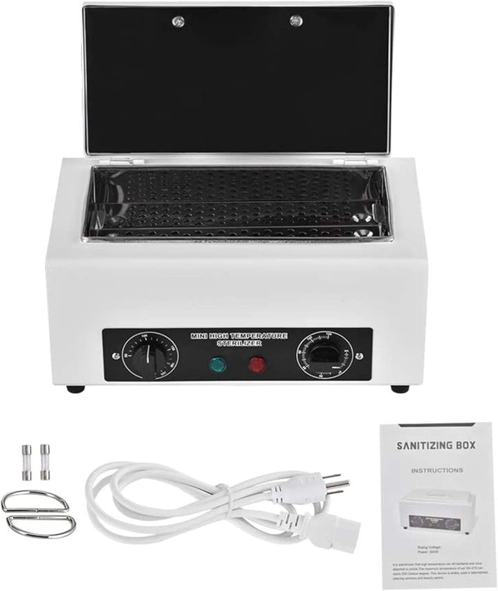 300W Heat Sterilizer NV-210 W/Timer Disinfection Box Manicure Pedicure SPA Salon Equipment for Sundry Beauty Hair Nail Metal Tools