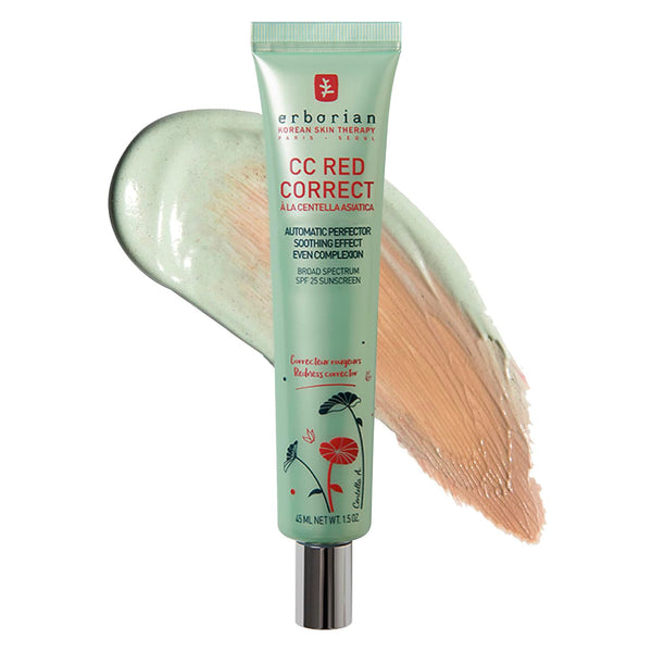 CC Red Color Correcting SPF 25 Green Pigment Cream, Neutralizes Redness, Calms Skin, Lightweight, Tone‑Perfecting Primer, Korean Skincare