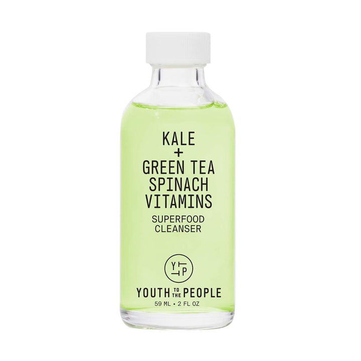 Superfood Facial Cleanser - Kale + Green Tea Daily Face Wash, Gentle Makeup Remover, with Soothing Antioxidants for Glowing Skin, Ph Balance, Clean Pores, Sulfate-Free, Refillable