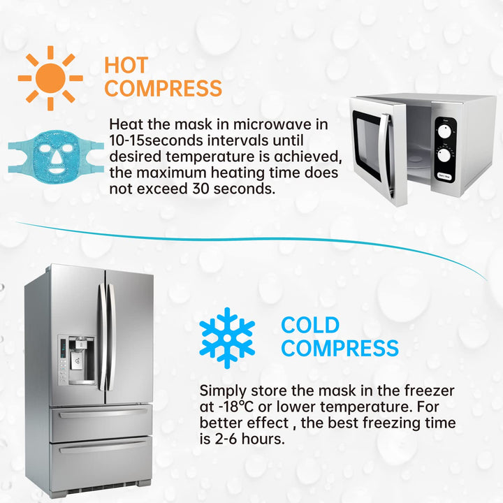 Cold Face Eye Mask Ice Pack Reduce Facial Puff, Dark Circles, Gel Beads Hot Heat Cold Compress Pack, Face SPA for Woman Sleeping, Pressure, Headaches, Skin Care, Post Laser Care[Blue]