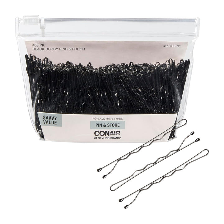 Pin & Match Bobby Pins - Hair Accessories for Women - Bobby Pins Black - Includes Storage Container - 75 Count