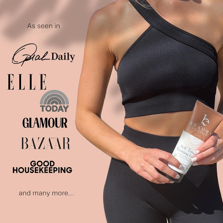 Self Tanner - USA Made with Natural & Organic Ingredients, Moisturizing Self Tanning Lotion with Aloe Vera & Coconut for a Natural Glow, Streak-Free Fake Tan, Medium to Dark