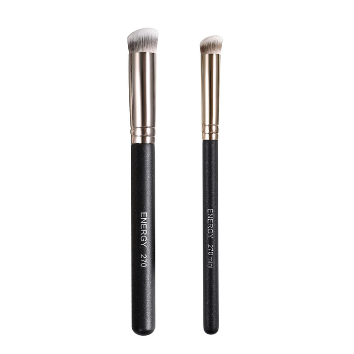 Concealer Brush under Eye Mini Angled Flat Top Kabuki Nose Contour Brush for Concealing Blending Setting Buffing with Powder Liquid Cream Cosmetic Pro Small Makeup Foundation Brushes 270