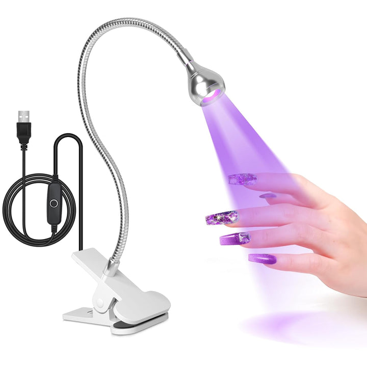 Nail Lamp LED Nail Manicure Dryer Curing Light with Black Gooseneck and Clamp for Gel Nails