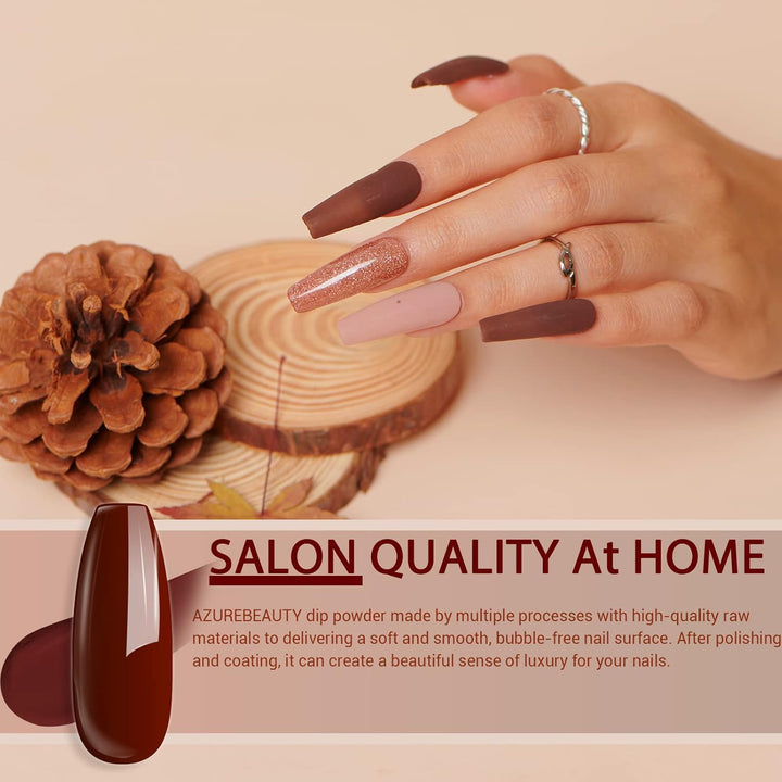 42Pcs Dip Powder Nail Kit Starter, 32 Colors Green Nude Brown Blue Christmas Dipping Powder Set with Top/Base Coat & Recycling Tray for French Art Manicure Salon