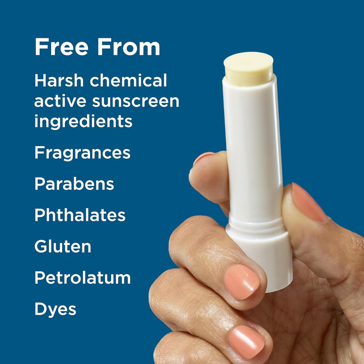 Mineral SPF 15 Lip Balm, 3-Pack: Broad Spectrum Sun Protection, Natural Coconut Flavor, 8 Natural Oils, Infused with Australian Kakadu Plum, Rich in Vitamin C, Vegan, Each Tube 0.13 Oz.