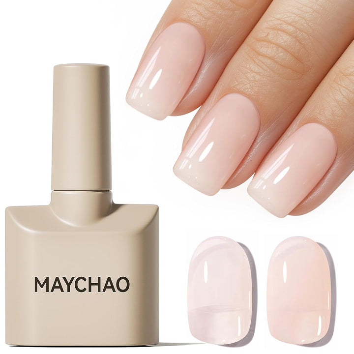 15ML Jelly Sheer Tortoise Gel Nail Polish 1Pc Transparent Hot Cocoa Amber Gel Polish Soak off UV LED Translucent Nail Polish Nail Art Starter Manicure Salon DIY at Home, 0.5 OZ