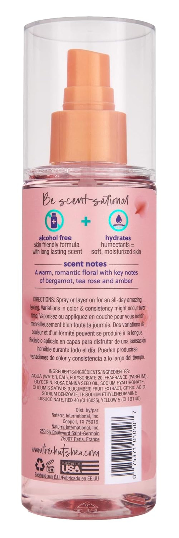 Moroccan Rose Fragrance Mist, Refreshing Body Spray & Body Mist with Essential Oils, Light Sheer Floral Scent for Women, Perfect for Everyday Wear & Scent Layering, 6 Fl Oz