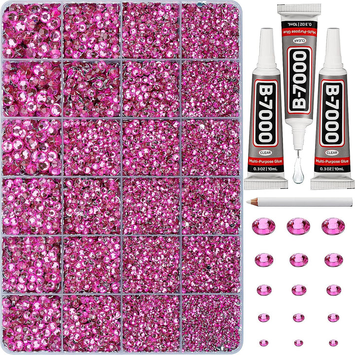 30000Pcs Resin Jelly Rhinestones for Crafting Bedazzling, Multicolor 3Mm Flatback Gems for Crafts Clothing Clothes Tumblers Shoes Nails, Flat Back Mixed Color Bulk Bedazzler Kit Jewels with B7000 Glue