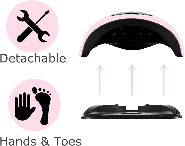 UV Light for Nails, 48W UV LED Nail Lamp for Gel Polish, Fast Nail Dryer with Automatic Sensor, 3 Timer Setting, Small and Portable, LED Nail Light for Fingernail and Toenail