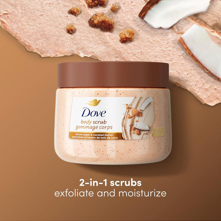 Brown Sugar and Coconut Butter Body Scrub Exfoliates and Deeply Nourishes for Smooth, Radiant Skin 15 Oz