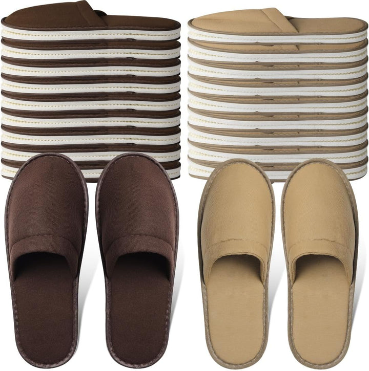20 Pairs Disposable Slippers for Guests Hotel Slippers Spa Slippers Non-Slip Washable House Slipper Bulk for Adult for Men and Women