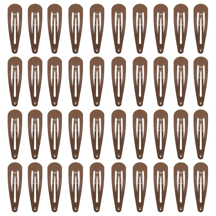 40 Pack Black 2 Inch Barrettes Women Metal Snap Hair Clips Accessories