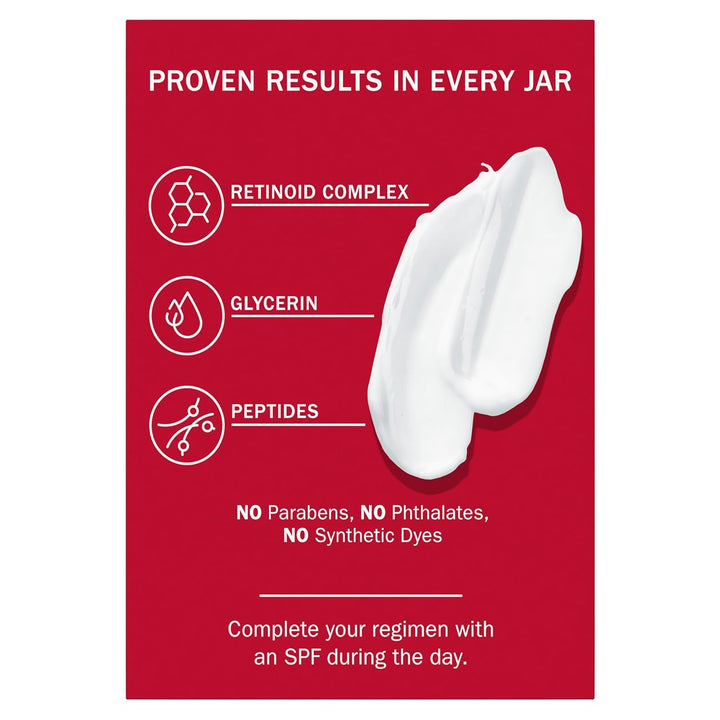 Retinol 24 Face Moisturizer, Anti-Aging Night Cream for Women, Fragrance-Free, Non Greasy - Anti-Wrinkle, Smooth Fine Lines, Tightening, Hydrating Skin Care - Peptides, Glycerin, 1.7 Oz