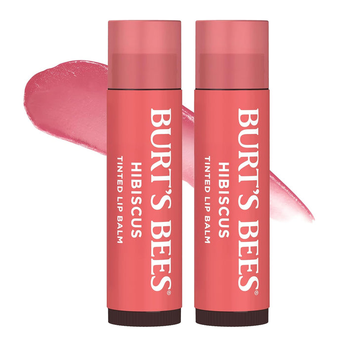 Lip Tint Balm Stocking Stuffers Gifts, Long Lasting 2 in 1 Duo Tinted Balm Formula, Color Infused with Hydrating Shea Butter for a Natural Looking Buildable Finish, Red Dahlia (2-Pack)
