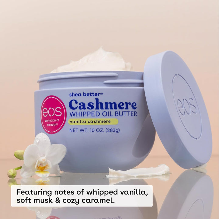 Cashmere Whipped Oil Body Butter, Vanilla Cashmere, 72 Hour Weightless Moisture for Dry Skin, Rich Formula and Deep Hydration, Body Care, 10 Oz