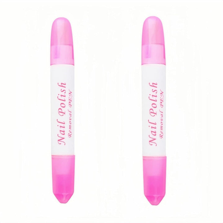 2Pcs Pink Nail Erase Pen Removable Head Nail Polish Cleaning Plastic Manicure Corrector Pen for Manicure Fingernail Home Salon Use Nail Polish, Nail Polish Correctors (6G)