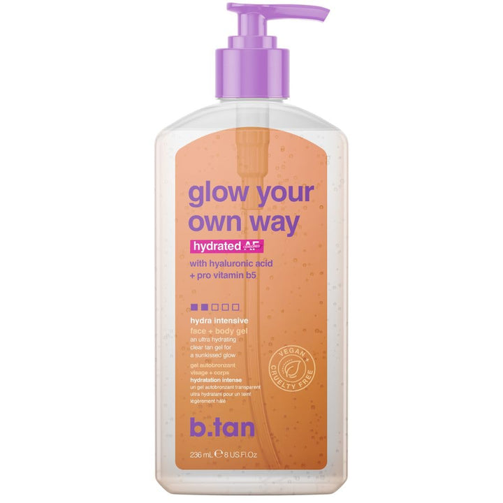Clear Self Tan Gel | Glow Your Own Way - Best Transfer-Resistant, Quick, Self Tanning Gel, Vegan, Cruelty Free Self Tanner, 16 Fl Oz