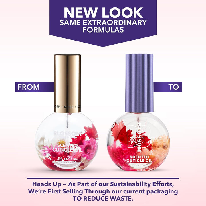 Cuticle Oil for Nails, Hydrating, Moisturizing, Scented Nail Oil Cuticle Care, Infused with Real Flowers, Made in USA, 0.5 Fl. Oz, Rose