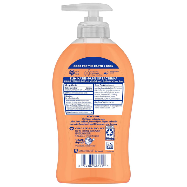 44571 Antibacterial Hand Soap, Crisp Clean, 11 1/4 Oz Pump Bottle, 6/Carton