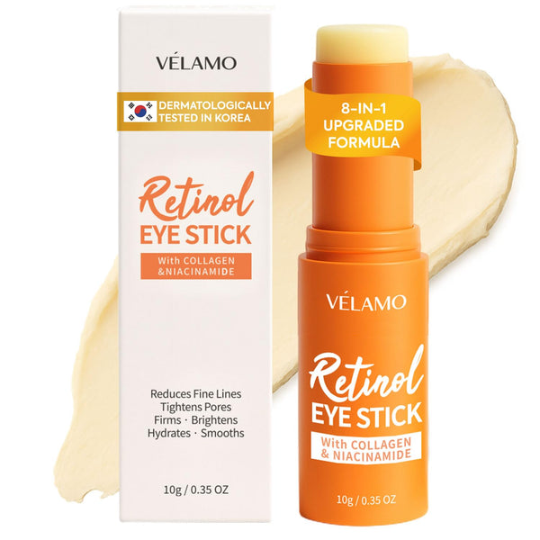 Retinol Eye Balm Stick: Made in Korea, Travel Essentials, Upgraded 8-In-1 Formula with Collagen, Niacinamide & Peptides – under Eye Cream for Dark Circles, Puffiness & Wrinkles 0.35Oz
