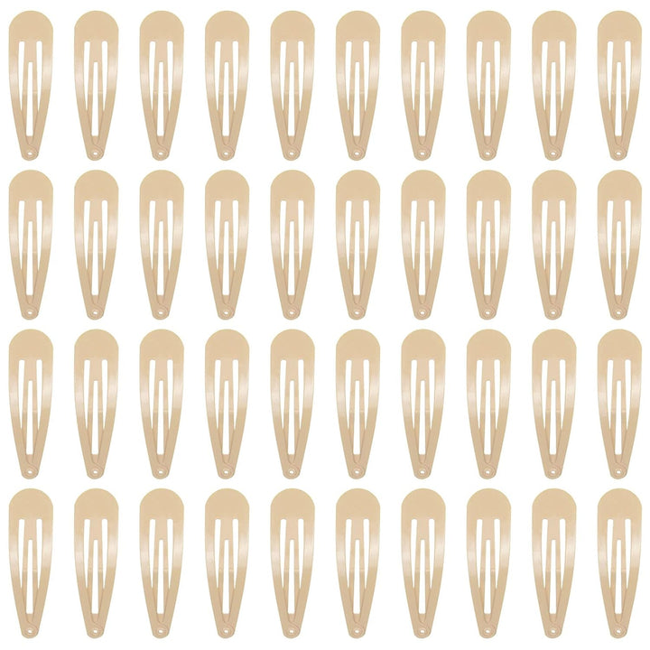 40 Pack Black 2 Inch Barrettes Women Metal Snap Hair Clips Accessories