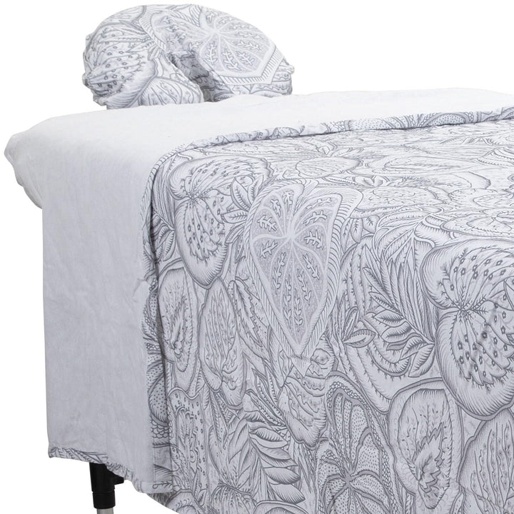 Forpro Premium Flannel 3-Piece Massage Sheet Set for Massage Tables, Includes Flat, Fitted Sheet, and Fitted Face Rest Cover, Natural