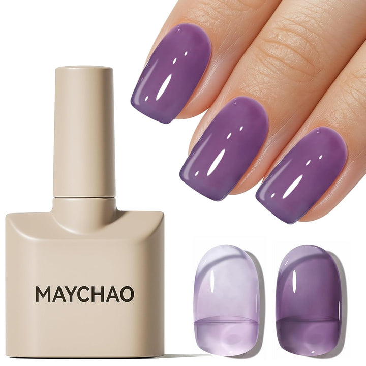 15ML Jelly Sheer Tortoise Gel Nail Polish 1Pc Transparent Hot Cocoa Amber Gel Polish Soak off UV LED Translucent Nail Polish Nail Art Starter Manicure Salon DIY at Home, 0.5 OZ