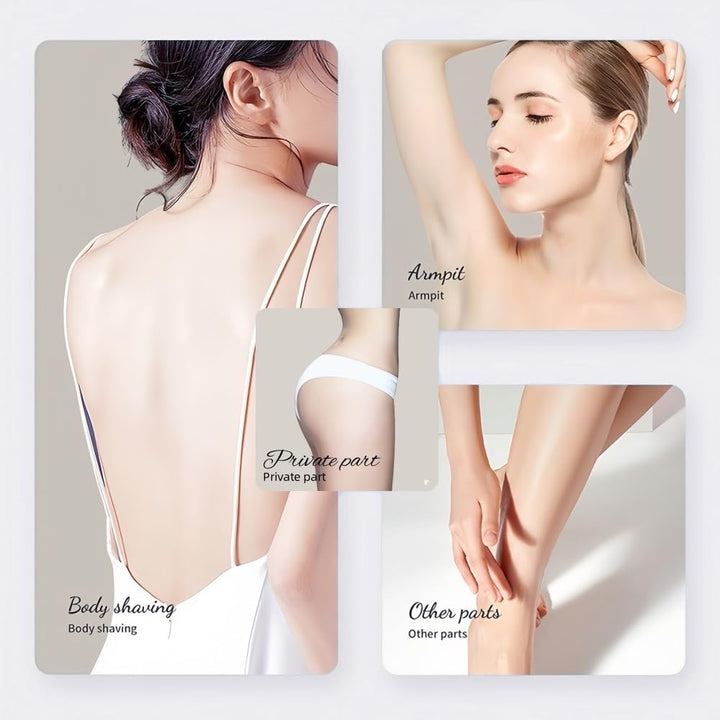 New Women'S Short Handle Razor with Five Blades, Can Remove Excess Body Hair from Arms, Legs, Underarms, Private Areas, Etc. Reusable, with Replaceable Razor Heads (Orange)