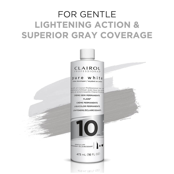 Pure White 10 Volume Hair Developers for Lightening & Gray Coverage