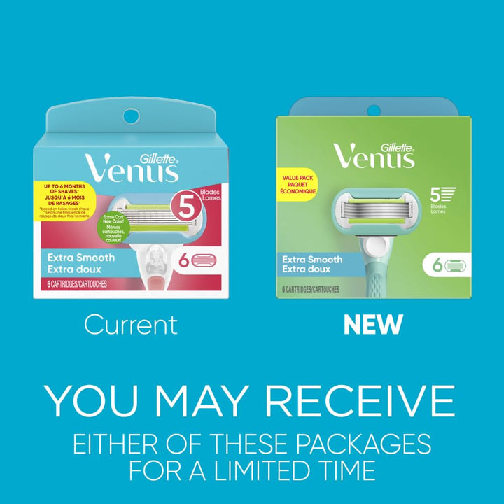 Extra Smooth Womens Razor Blade Refills, 6 Count, Designed for a Close, Smooth Shave