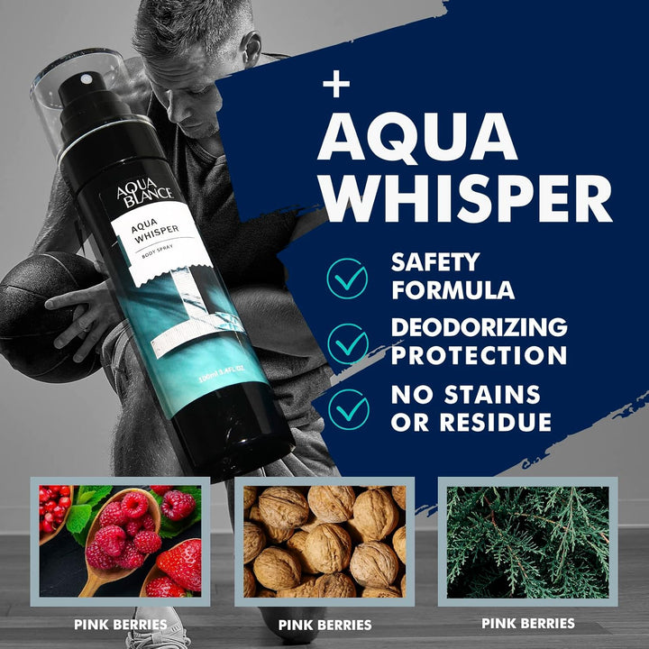 Deodorizing Body Spray for Men, Mens Body Refreshing Spray, Fragrance Mist, Pack of 3, Each 3.4 Fl Oz, Total 10.2 Fl Oz