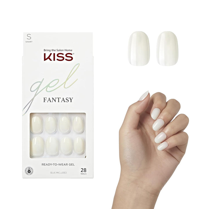 Gel Fantasy Press on Nails, Nail Glue Included, 'Aim High', Black, Short Size, Squoval Shape, Includes 28 Nails, 2G Glue, 1 Manicure Stick, 1 Mini File, 1 Adhesive Tab